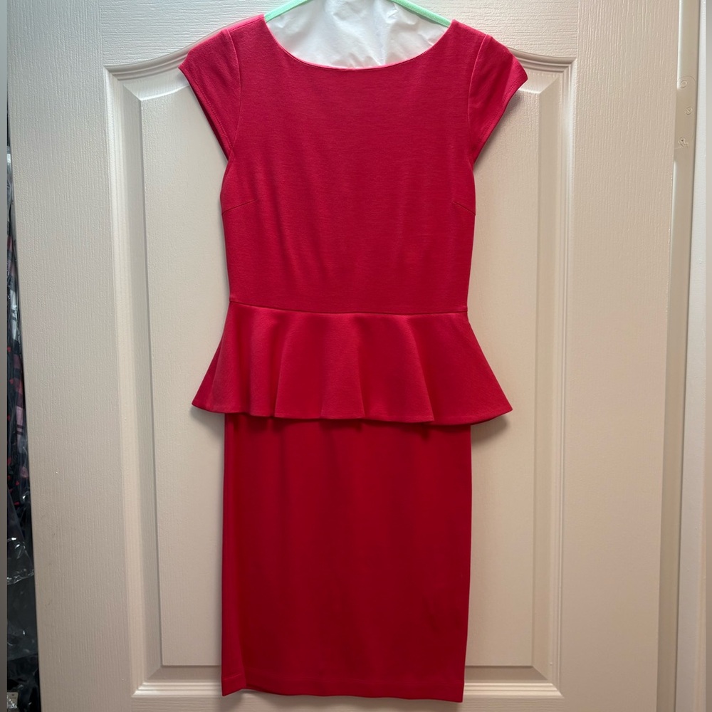 Alice + Olivia Peplum Dress in Red Size 2 - Picture 7 of 8
